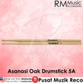 RM Asanasi 5A Oak Wood Tear Drop Tip Drumsticks - Reco Music Malaysia
