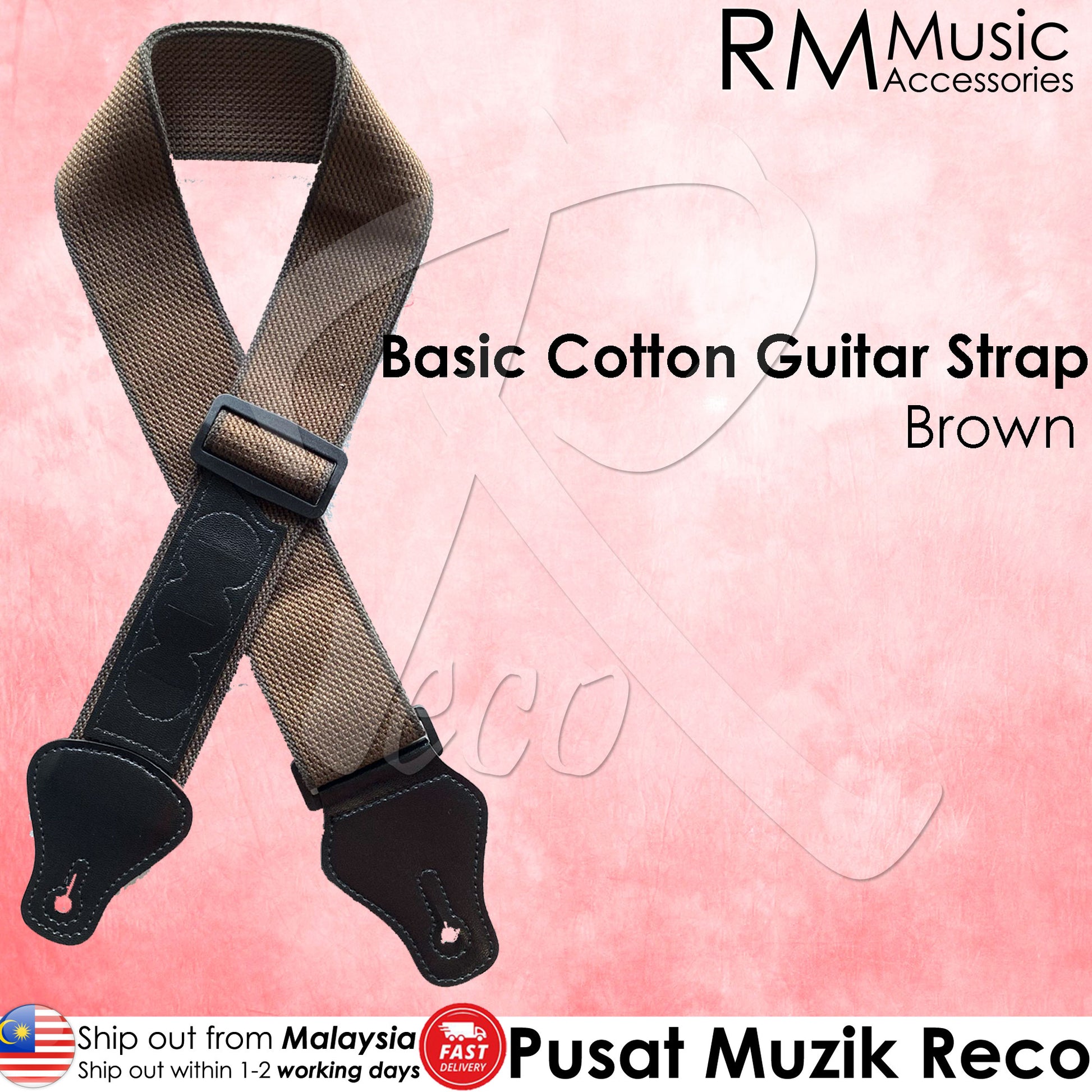 RM Basic Cotton Guitar Strap - Reco Music Malaysia