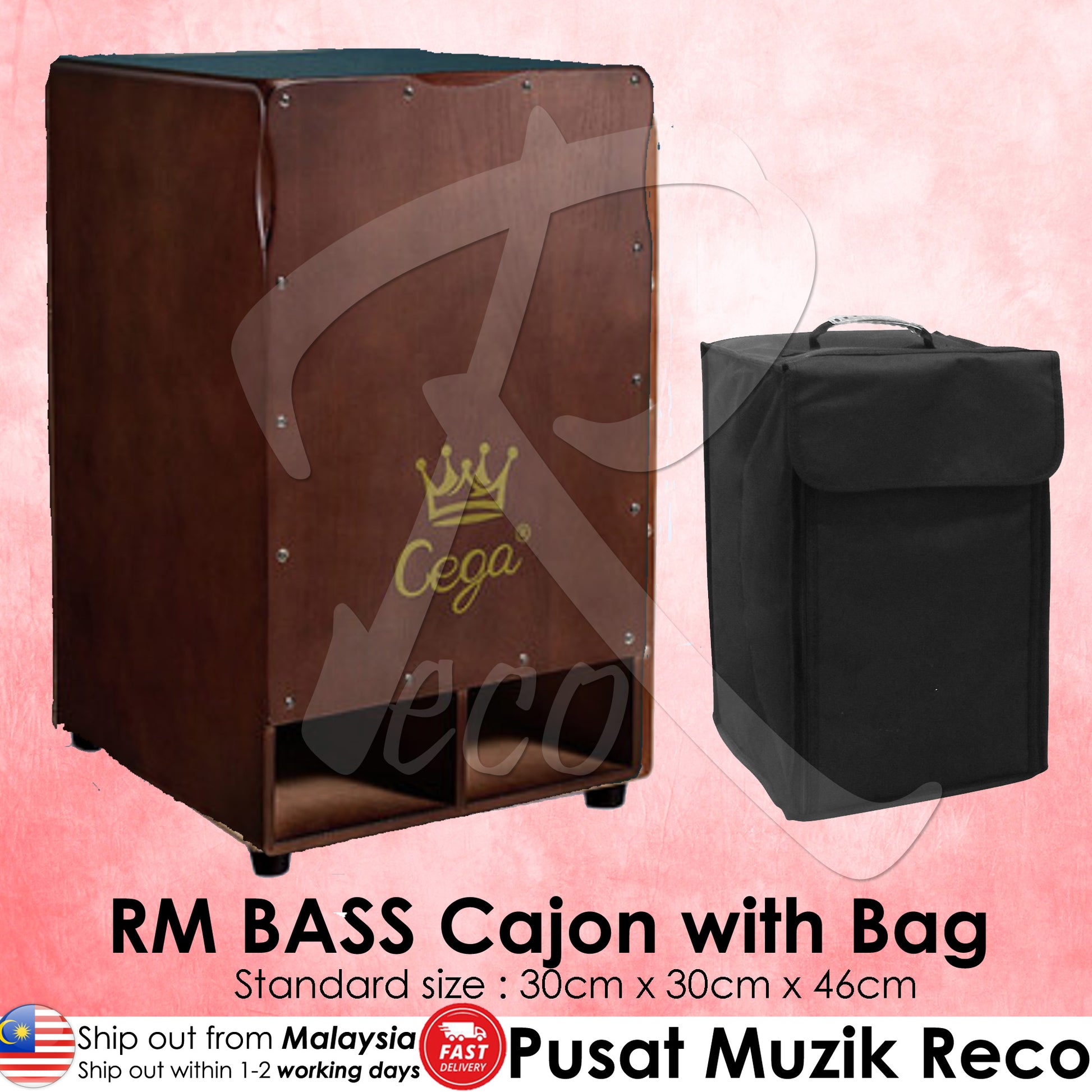 RM CEGA Wooden BASS Subwoofer Cajon with Free Bag - Reco Music Malaysia