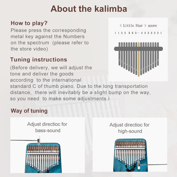 RM 17 keys Kalimba Thumb Piano Finger Piano - Reco Music Malaysia