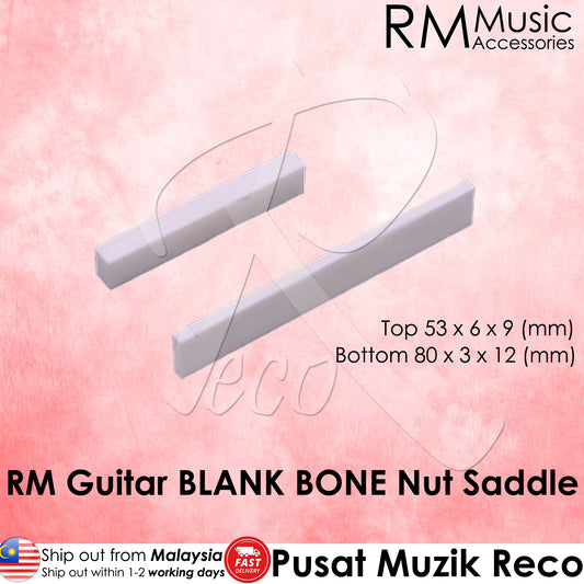 RM GF-0786-S+N Guitar BLANK BONE Nut Saddle - Reco Music Malaysia