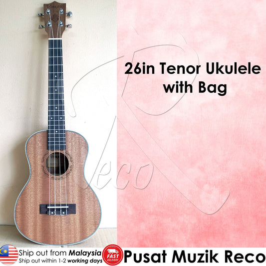 RM 26in Tenor Ukulele with Free Bag - Reco Music Malaysia
