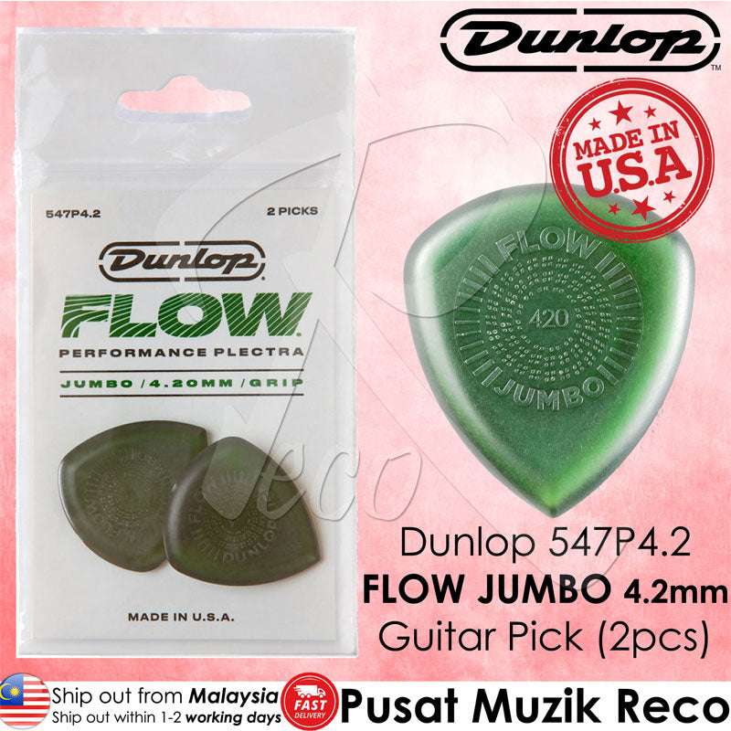 Dunlop 547P4.2 Flow Jumbo Grip Guitar Picks Pack - Reco Music Malaysia