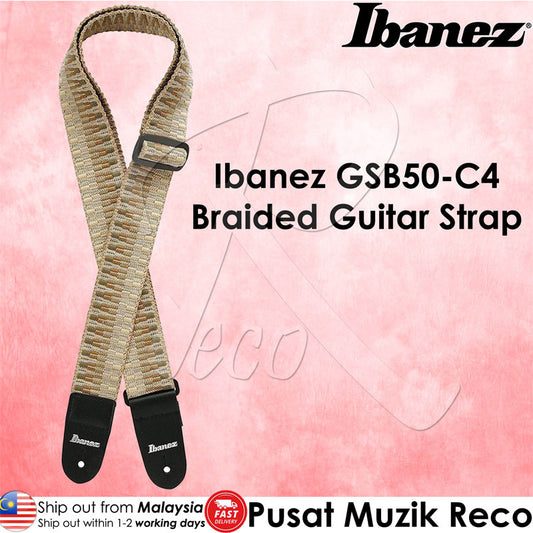 Ibanez GSB50 C4 Braided Guitar Strap Khaki - Reco Music Malaysia