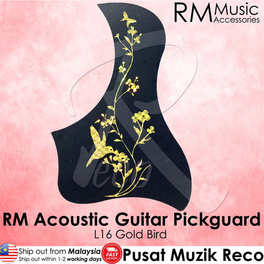 RM Acoustic Guitar Pickguard - L16 Gold Bird - Reco Music Malaysia