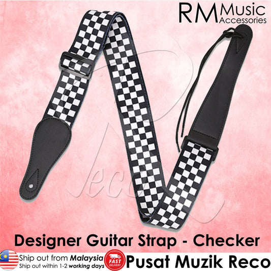 RM Designer Polyester Guitar Strap - Checker - Reco Music Malaysia