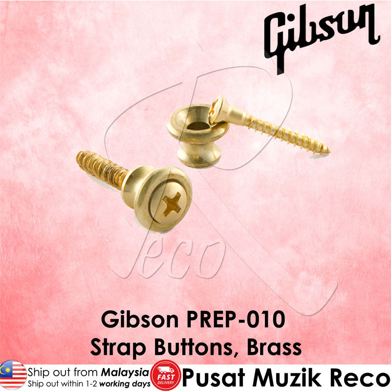 Gibson PREP-010 Guitar Strap Buttons, Brass - Reco Music Malaysia
