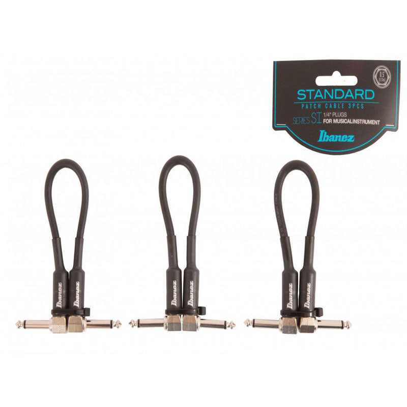 Ibanez SI05P3 Guitar Patch Cable Pack of 3 , 2 Right Angled 0.5ft - Reco Music Malaysia