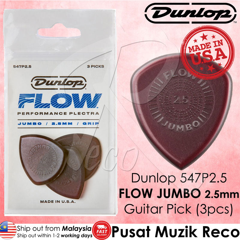 Dunlop 547P2.5 Flow Jumbo Grip Guitar Picks  - Reco Music Malaysia