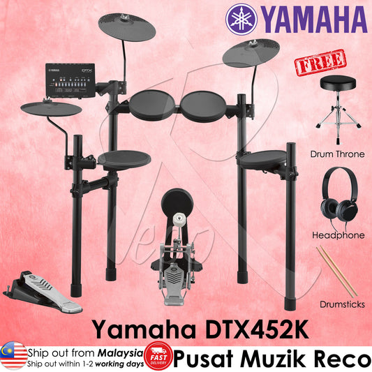Yamaha DTX452K 5-Piece Electronic Drum Set | Reco Music Malaysia