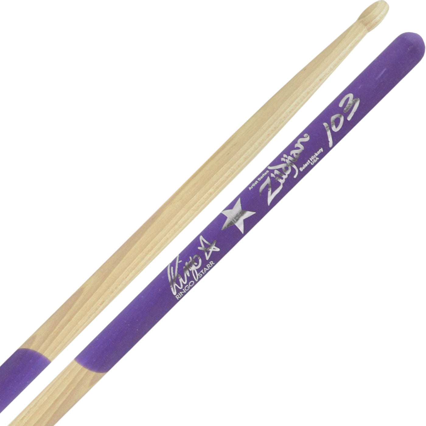 Zildjian ZASRS Ringo Starr Artist Series Drumstick with Purple DIP Grip【MADE IN USA】- Reco Music Malaysia