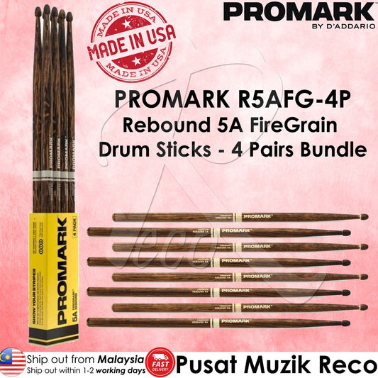 ProMark R5AFG-4P Rebound 5A FireGrain Drumstick - Reco Music Malaysia