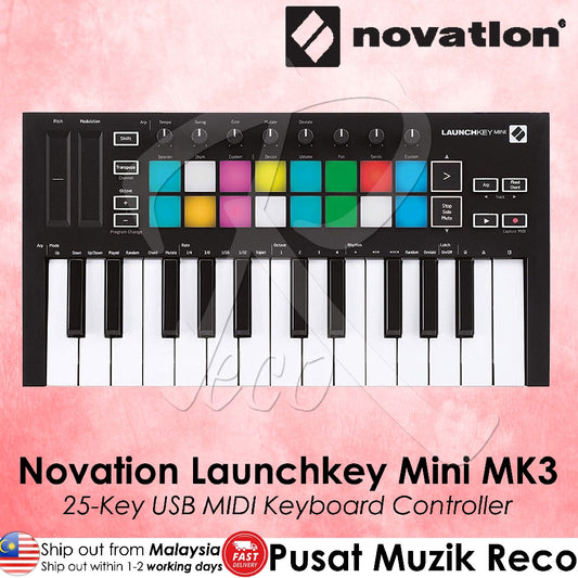Novation Launchkey Mini MK3 25-mini-key Keyboard Controller - Reco Music Malaysia
