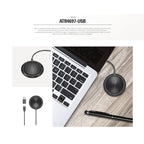 Audio Technica ATR4697-USB Omnidirectional Condenser Boundary Microphone ATR4697USB for Web Meetings Teleconferences - Reco Music Malaysia