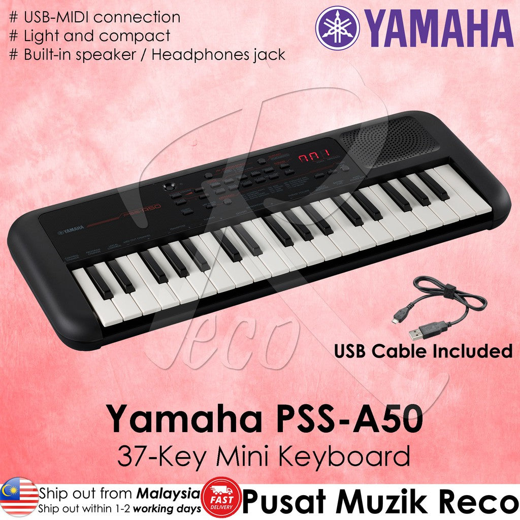 Yamaha PSS-A50 37-Key Touch Sensitive Mini Music Digital Keyboard (PSSA50 / PSS A50) | Reco Music Malaysia