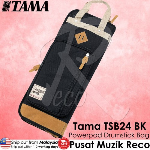 Tama TSB24 BK Powerpad Designer Drumstick Stick Bag Black - Reco Music Malaysia