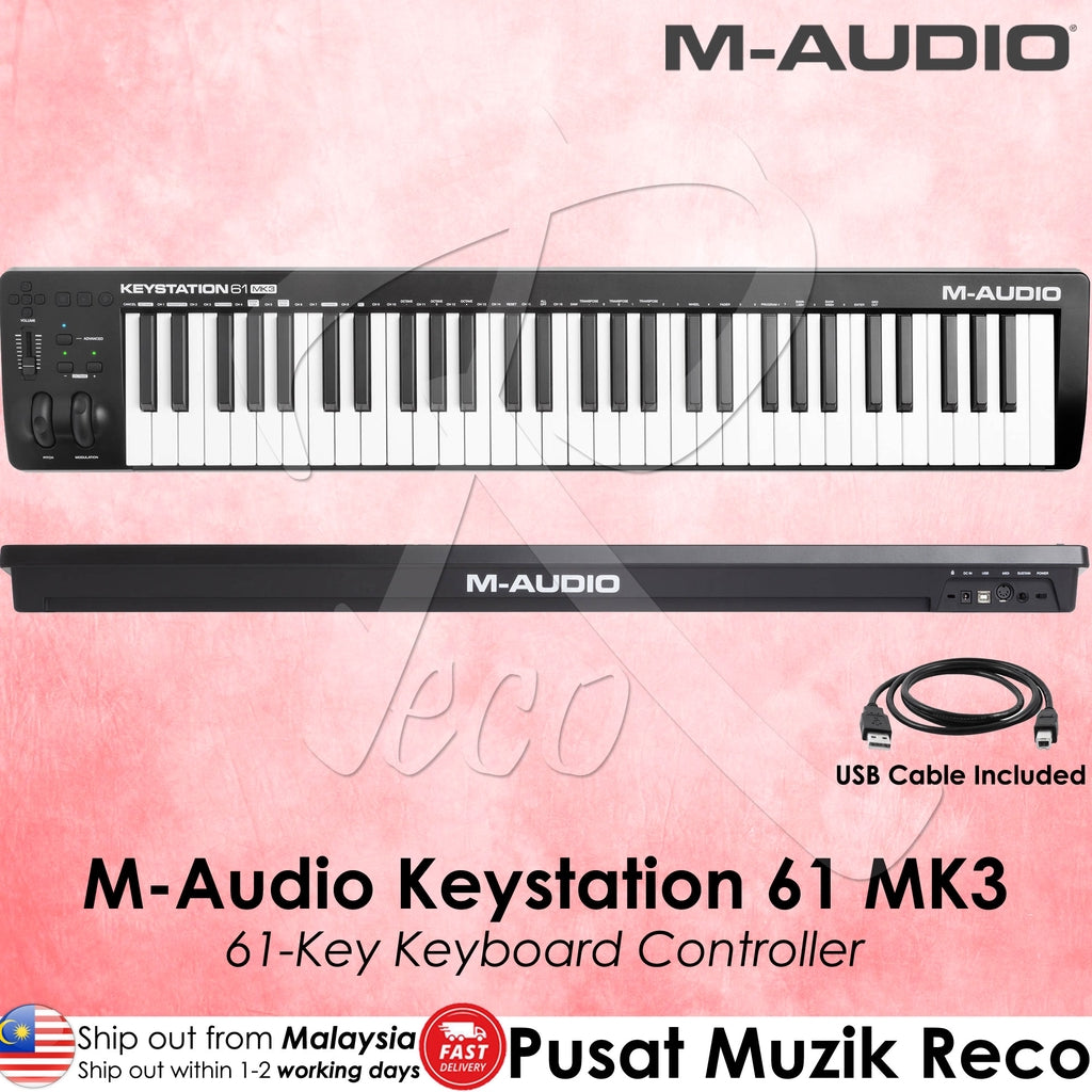 M-Audio Keystation 61 MK3 61 key Full-sized USB Keyboard Controller ...