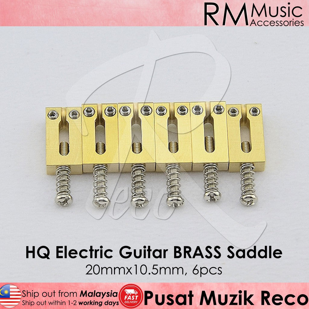 RM GF1327 Chrome Electric Guitar Tremolo Bridge Saddle Saddles 20x10.5MM (6pcs) - Reco Music Malaysia