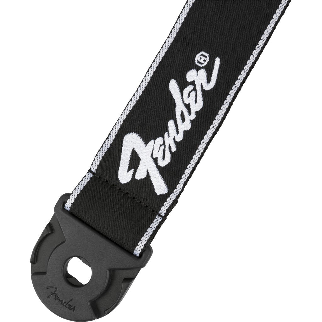 Fender 0990629008 Black With White Running Logo Quick Grip Locking End Straps - Reco Music Malaysia