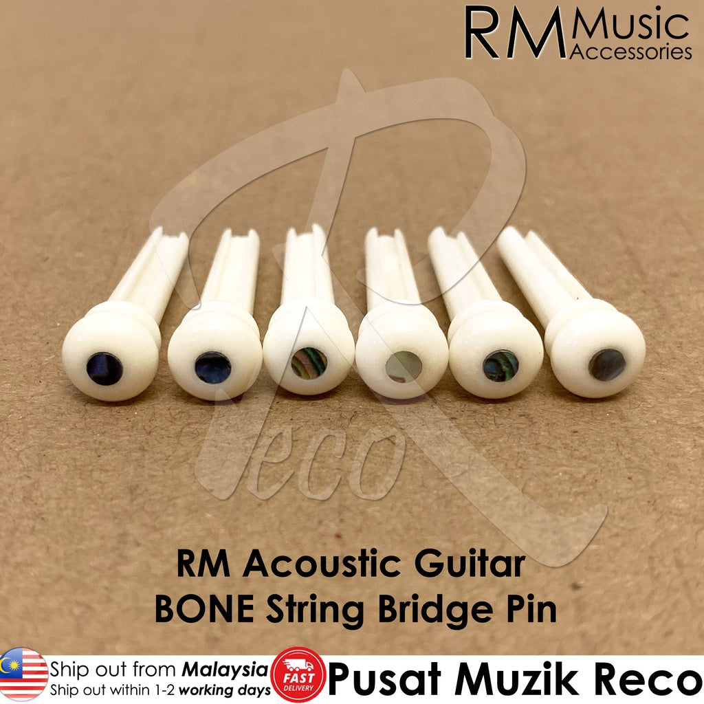 RM GF0396 6Pcs Acoustic Guitar BONE Bridge Pin String End - Reco Music Malaysia