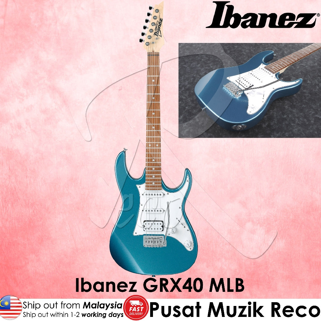 Ibanez GIO GRX40-MLB Metallic Light Blue Electric Guitar - Reco Music Malaysia