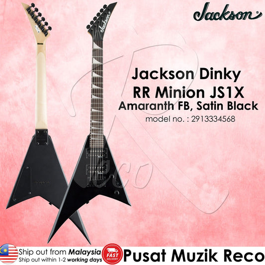 Jackson 2913334568 JS Series RR Minion JS1X Electric Guitar, Amaranth FB, Black Satin - Reco Music Malaysia
