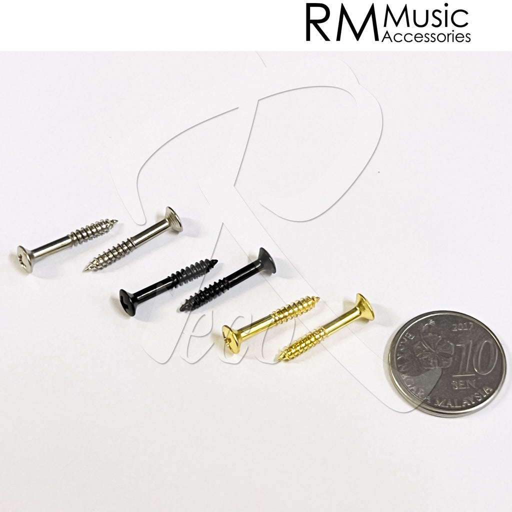RM 2.5x18mm Electric Guitar Humbucker Pickup Mounting Ring Screws, Black - Reco Music Malaysia