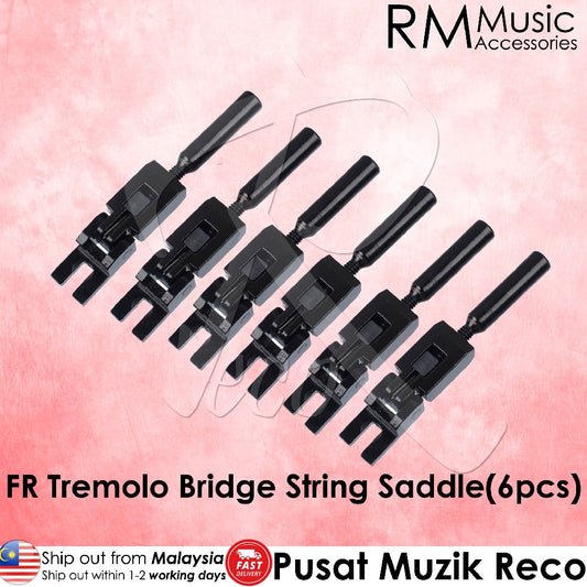 RM RFRS/R6 Floyd Rose Guitar Tremolo Bridge String Black Saddle String Lock Round (6pcs) - Reco Music Malaysia