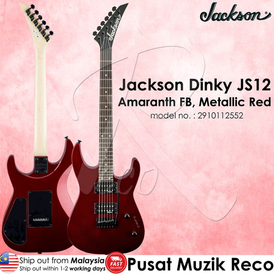 Jackson 2910112552 JS Series Dinky JS12 24 Frets Electric Guitar Amaranth Fingerboard, Metallic Red - Reco Music Malaysia