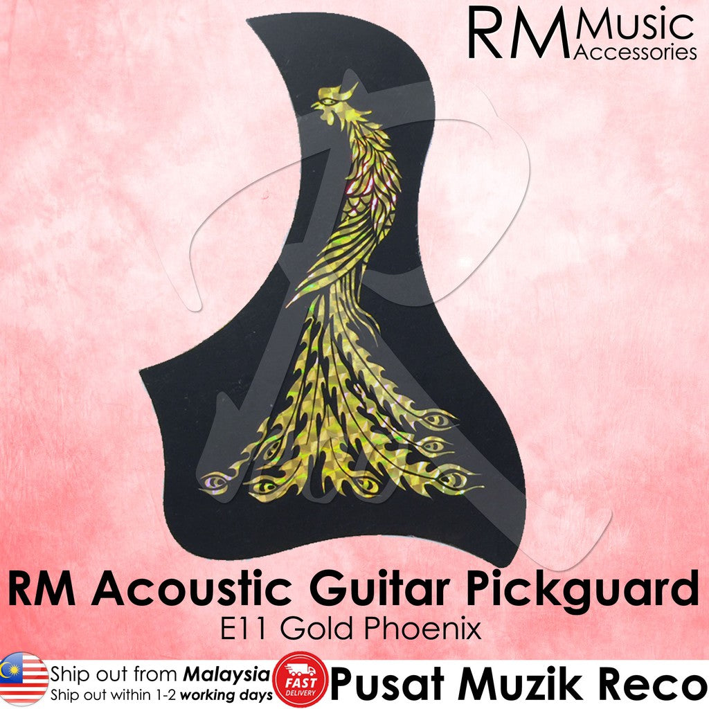 RM Acoustic Guitar Pickguard - E12 Silver Phoenix - Reco Music Malaysia