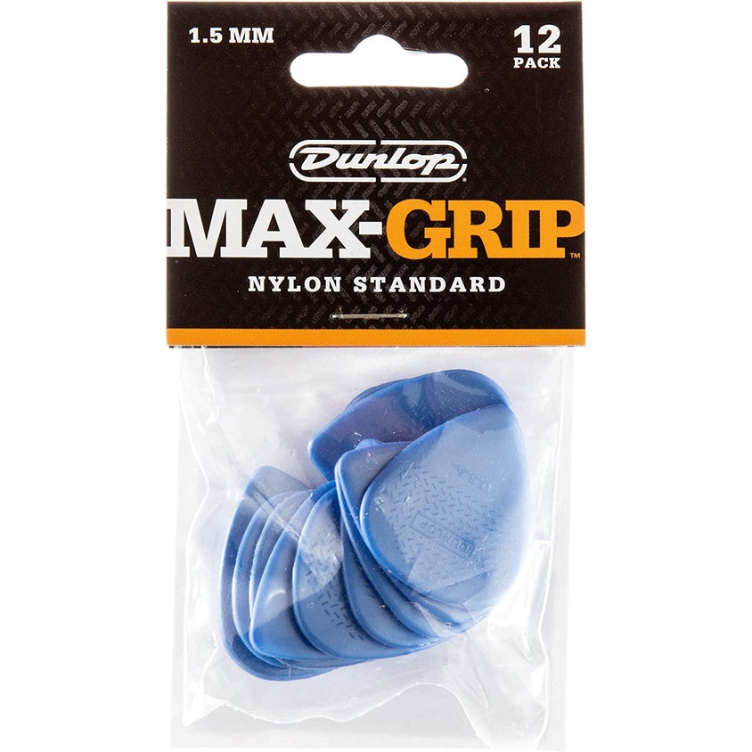 Jim Dunlop 449P1.5 Max-Grip® Nylon Standard, Blue, 1.5mm, 12/Player's Pack - Reco Music Malaysia