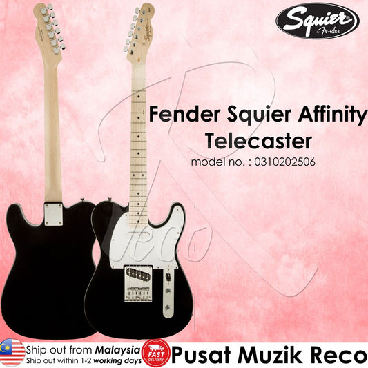 Fender Squier 0310202506 Black Affinity Telecaster Maple Neck Electric Guitar - Reco Music Malaysia