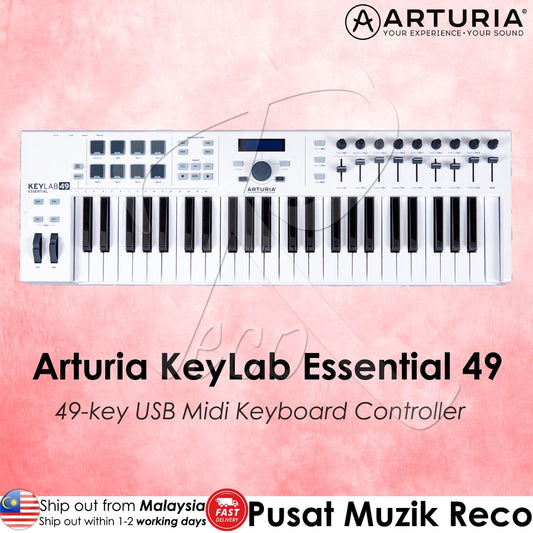 Arturia KeyLab Essential 49 49 key USB Midi White Keyboard Controller- Reco Music Malaysia