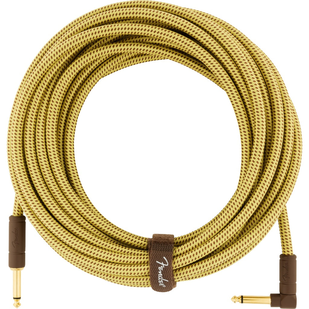 Fender 0990820078 Deluxe Series 25ft Straight To Angled TWEED Instrument Cable - Reco Music Malaysia