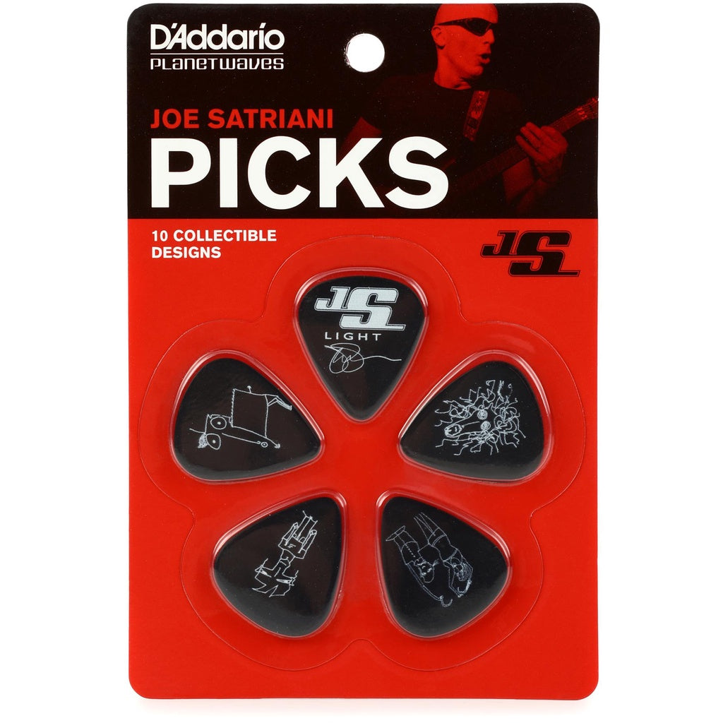 D'Addario 1CBK2-10JS Joe Satriani Signature Black Guitar Picks, Light (.50mm), 10-Pack - Reco Music Malaysia