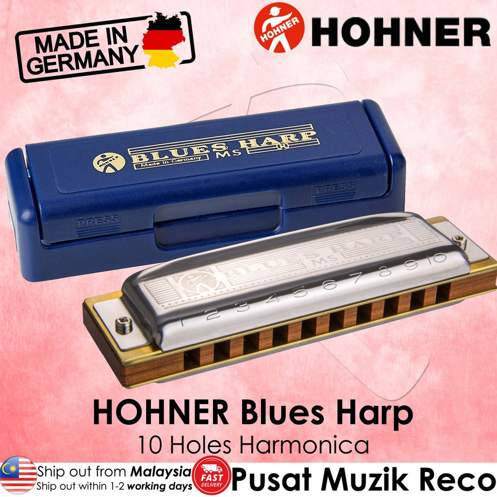 Best Hohner Blues Harp Harmonica 10 Holes A Key | Reco Music Malaysia