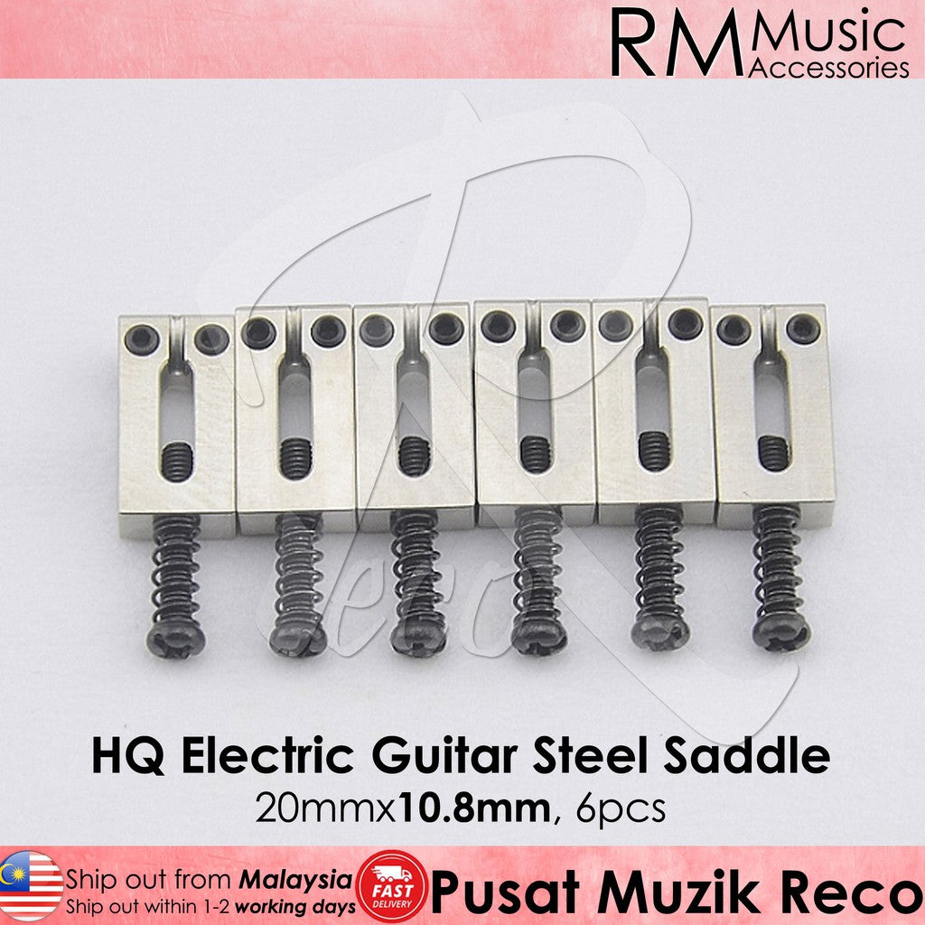 RM GF1329BK10.8-6 STEEL BLACK Electric Guitar Tremolo Bridge Saddle - Reco Music Malaysia