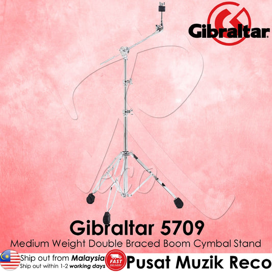 Gibraltar 5709 5000 Series Medium Weight Double Braced Cymbal Boom Stand - Reco Music Malaysia