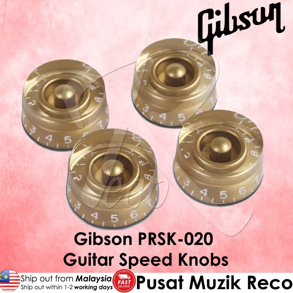 Gibson Accessories PRSK-020 4-Pack Vintage Guitar Speed Knobs Gold - Reco Music Malaysia