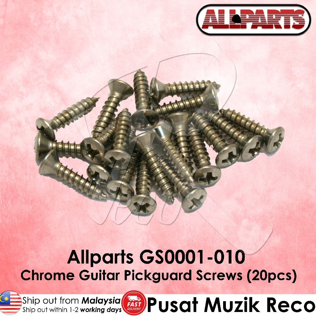 Allparts GS0001-010 Chrome Guitar Pickguard Screws | Reco Music Malaysia