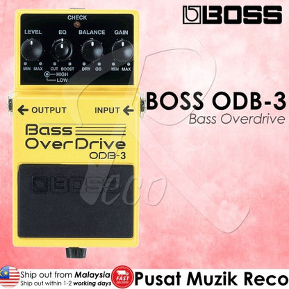 Boss ODB-3 Bass Overdrive Guitar Effect Pedal - Reco Music Malaysia