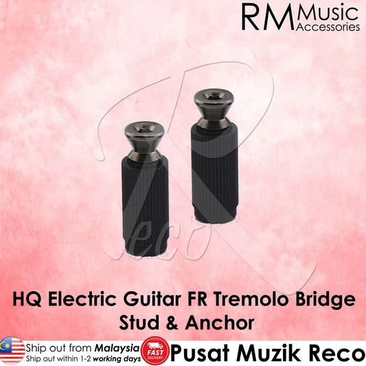 RM GF1125-BN 2 Pieces Electric Guitar Tremolo System Bridge Studs Adjustable Black Nickel - Reco Music Malaysia