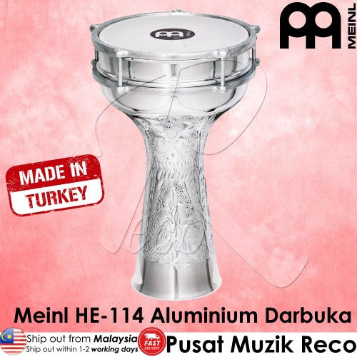 Meinl HE-114 Silver Aluminum Darbuka - Turkey Made - Reco Music Malaysia