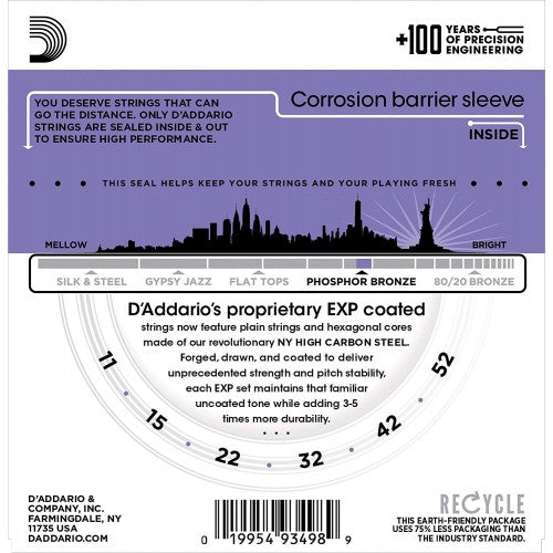 D'Addario EXP26 Phosphor Bronze Coated Acoustic Guitar String - Reco Music Malaysia