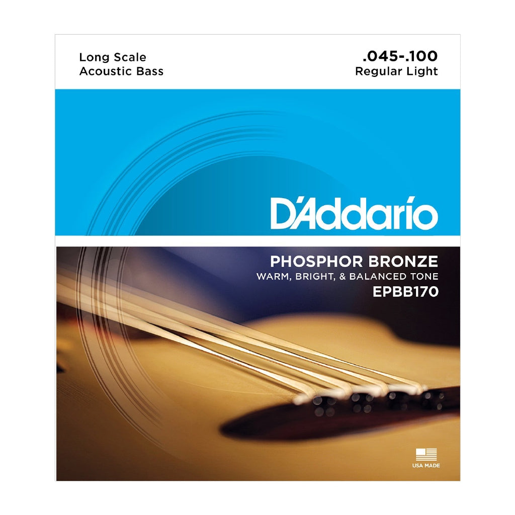 D'Addario EPBB170 Phosphor Bronze Acoustic Bass Strings Long Scale 45-100 - Reco Music Malaysia