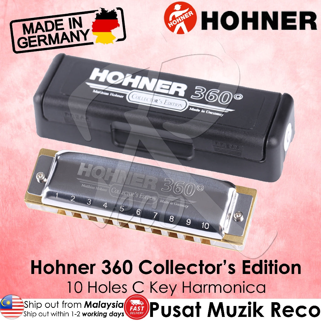 Hohner 360 Collectors Edition 10 Hole Diatonic Harmonica C Key - Reco Music Malaysia
