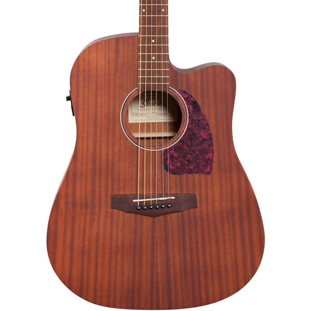 Ibanez PF12MHCE OPN Cutaway Dreadnought Body Acoustic-Electric Guitar, Open Pore Natural - Reco Music Malaysia