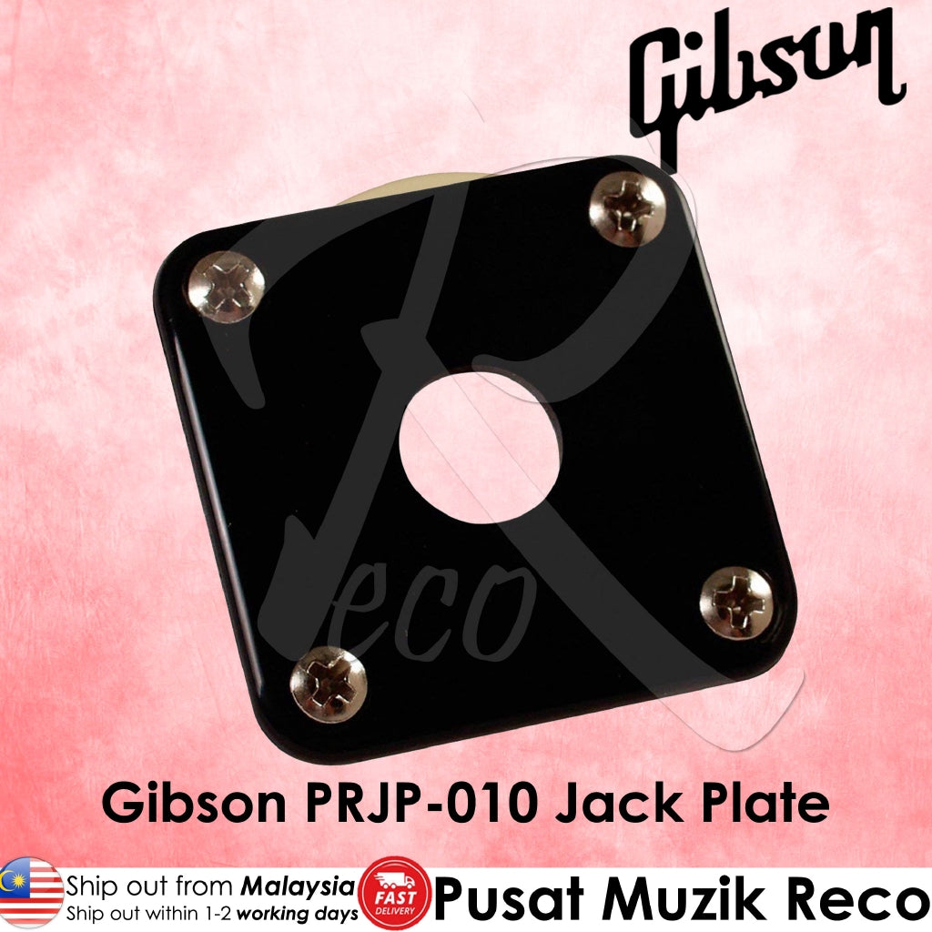 Gibson PRJP-010 Guitar Jack Plate, Black Plastic | Reco Music Malaysia
