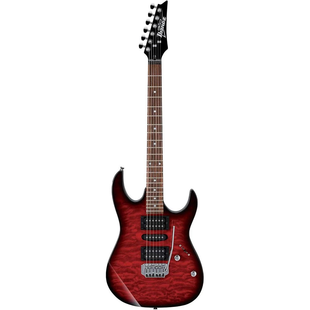 Ibanez GRX70QA TRB Transparent Red Burst Electric Guitar With