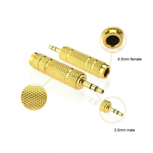RM RJBS Gold Plated 3.5mm to 6.5mm Audio Jack Converter - Reco Music Malaysia